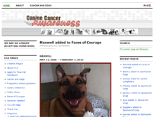 Tablet Screenshot of caninecancerawareness.org